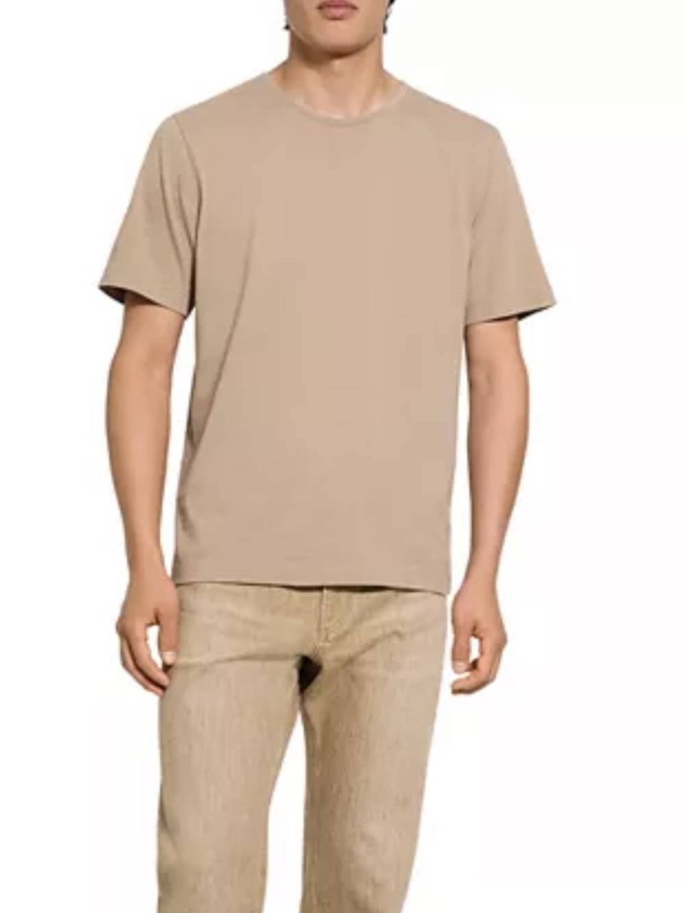 Theory Cotton Tee Warm Almond Minimal Luxury Basic, XXL NWT